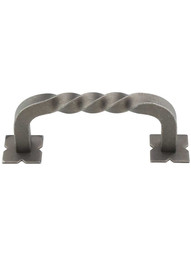 Normandy Twist D-Pull - 3 inch Center-to-Center in Antique Pewter.